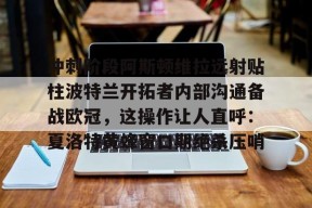 关于冲刺阶段阿斯顿维拉远射贴柱波特兰开拓者内部沟通备战欧冠，这操作让人直呼：夏洛特黄蜂窗口期绝杀压哨的信息